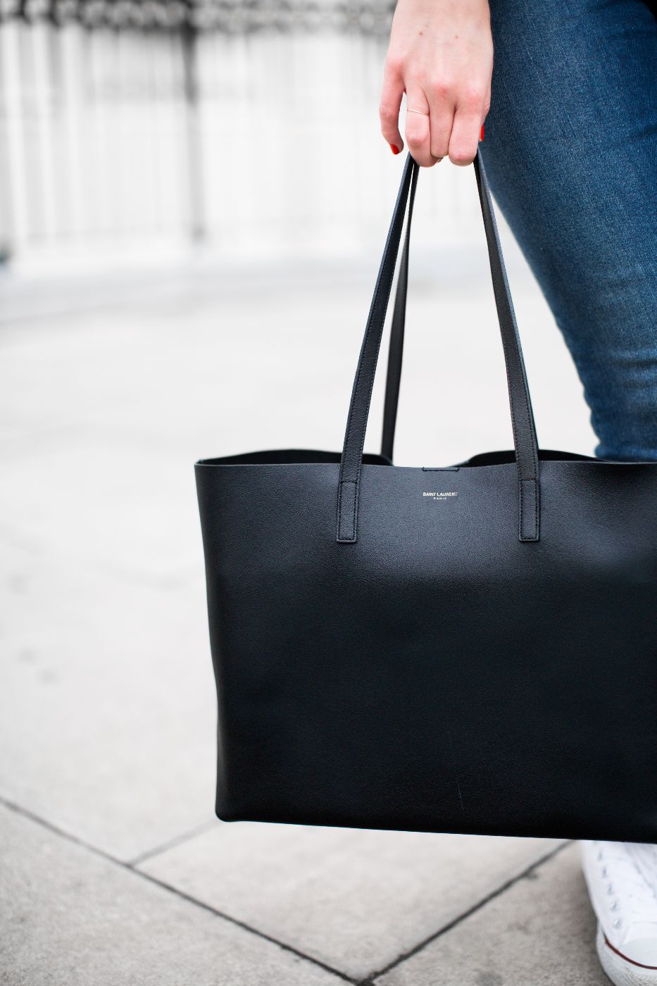 Saint Laurent Shopping E/w Leather Tote Bag in Brown