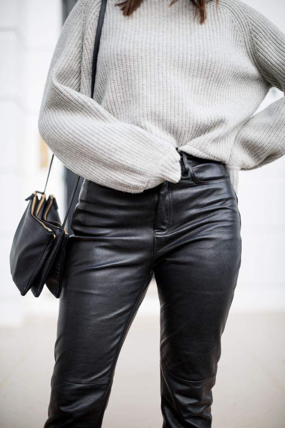 matte leather jeans